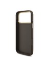 Guess Guess PU Leather 4G Metal Logo Gold Frame Zadní Kryt pro iPhone 18 Pro Max Brown