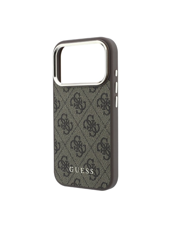 Guess Guess PU Leather 4G Gold Frame MagSafe Zadní Kryt pro iPhone 18 Pro Max Brown