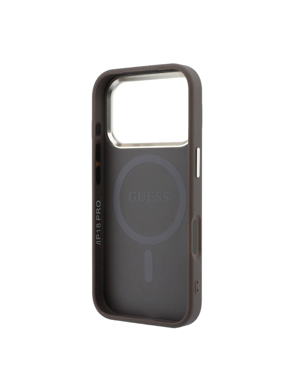 Guess Guess PU Leather 4G Gold Frame MagSafe Zadní Kryt pro iPhone 18 Pro Max Brown