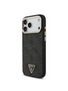 Guess Guess PU Leather 4G Strass Triangle Logo Gold Frame MagSafe Zadní Kryt pro iPhone 18 Pro Max Black