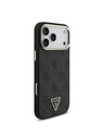 Guess Guess PU Leather 4G Strass Triangle Logo Gold Frame MagSafe Zadní Kryt pro iPhone 18 Pro Max Black