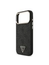 Guess Guess PU Leather 4G Strass Triangle Logo Gold Frame MagSafe Zadní Kryt pro iPhone 18 Pro Max Black