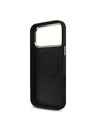 Guess Guess PU Leather 4G Strass Triangle Logo Gold Frame MagSafe Zadní Kryt pro iPhone 18 Pro Max Black