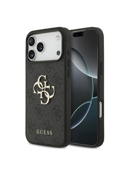 Guess Guess PU 4G Metal Logo Zadní Kryt pro iPhone 18 Pro Max Grey
