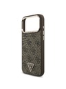 Guess Guess PU Leather 4G Strass Triangle Logo Gold Frame MagSafe Zadní Kryt pro iPhone 18 Pro Max Brown