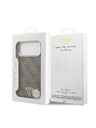 Guess Guess PU Leather 4G Strass Triangle Logo Gold Frame MagSafe Zadní Kryt pro iPhone 18 Pro Max Brown