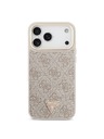 Guess Guess PU Leather 4G Strass Triangle Logo Gold Frame MagSafe Zadní Kryt pro iPhone 18 Pro Max Pink