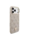 Guess Guess PU Leather 4G Strass Triangle Logo Gold Frame MagSafe Zadní Kryt pro iPhone 18 Pro Max Pink