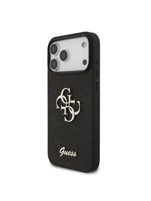 Guess Guess PU Fixed Glitter 4G Metal Logo Zadní Kryt pro iPhone 18 Pro Max Black