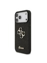 Guess Guess PU Fixed Glitter 4G Metal Logo Zadní Kryt pro iPhone 18 Pro Max Black