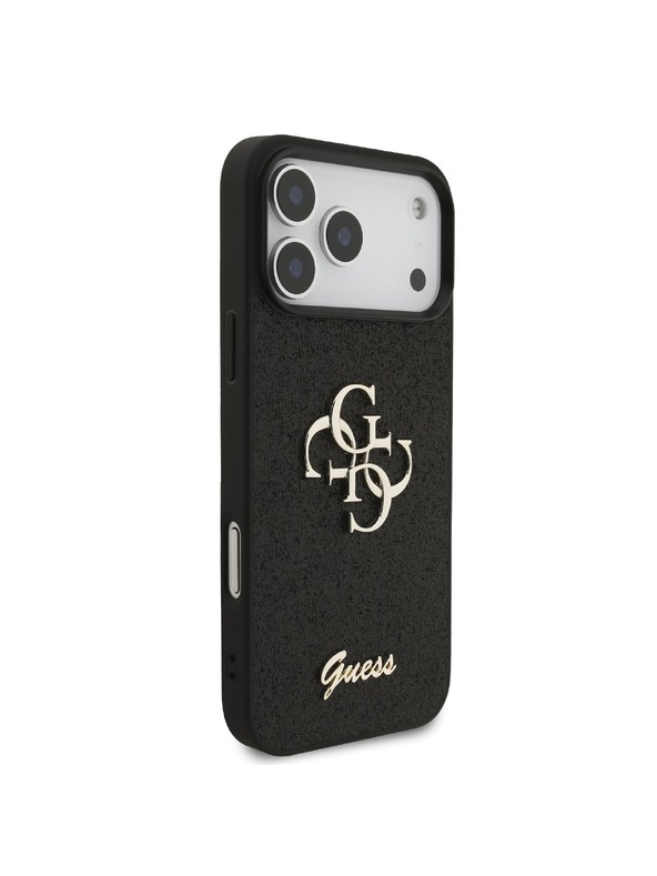 Guess Guess PU Fixed Glitter 4G Metal Logo Zadní Kryt pro iPhone 18 Pro Max Black