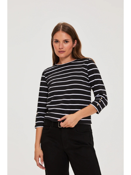 Moodo Black Striped Blouse Moodo