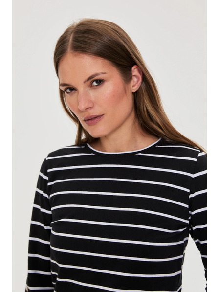 Moodo Black Striped Blouse Moodo
