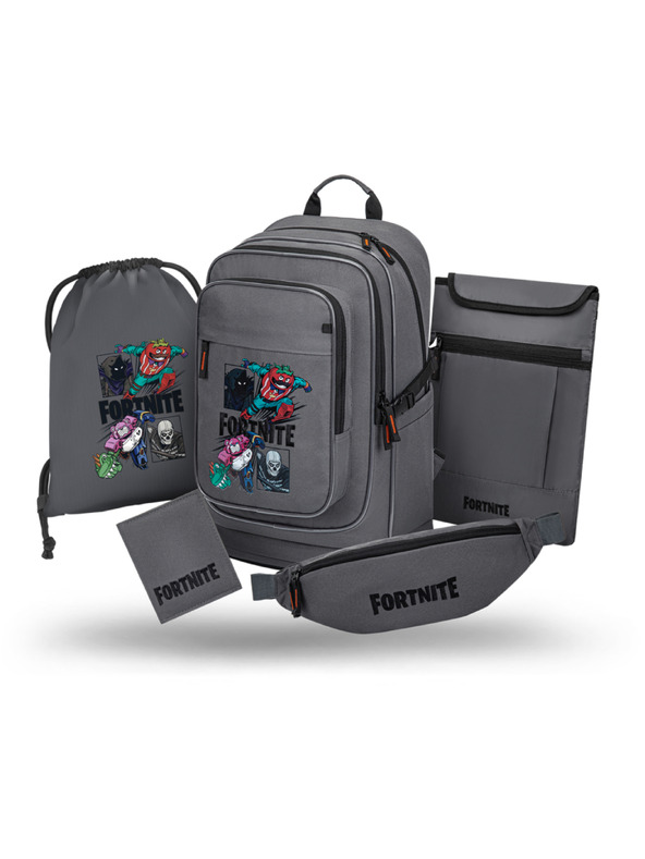 BAAGL  BAAGL SET 5 Cubic Fortnite Squad: batoh, sáček, ledvinka, obal na notebook, peněženka GRS
