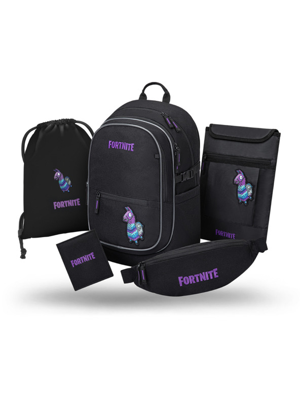 BAAGL  BAAGL SET 5 Core Fortnite Llama: batoh, sáček, ledvinka, obal na notebook, peněženka GRS