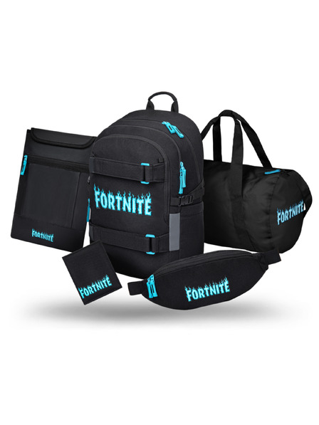 BAAGL  BAAGL SET 5 Skate Fortnite Blue: batoh, sportovní taška, ledvinka, obal na notebook, peněženka GRS