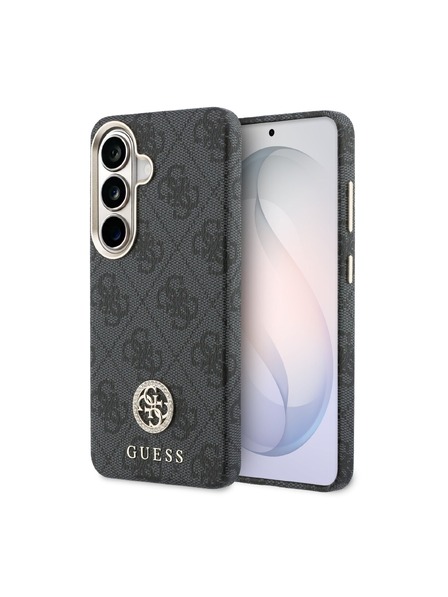 Guess Guess PU Leather 4G Strass Logo Gold Frame Magnetic Zadní Kryt pro Samsung Galaxy S26 Black