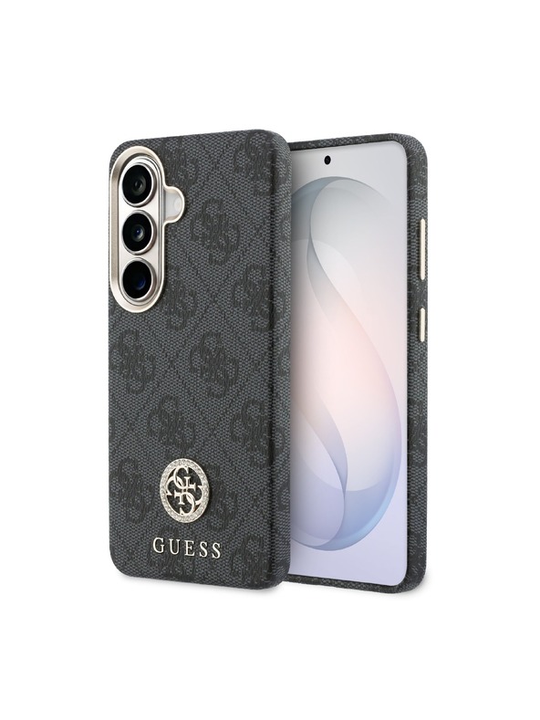 Guess Guess PU Leather 4G Strass Logo Gold Frame Magnetic Zadní Kryt pro Samsung Galaxy S26 Black