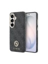 Guess Guess PU Leather 4G Strass Logo Gold Frame Magnetic Zadní Kryt pro Samsung Galaxy S26 Black