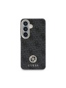 Guess Guess PU Leather 4G Strass Logo Gold Frame Magnetic Zadní Kryt pro Samsung Galaxy S26 Black