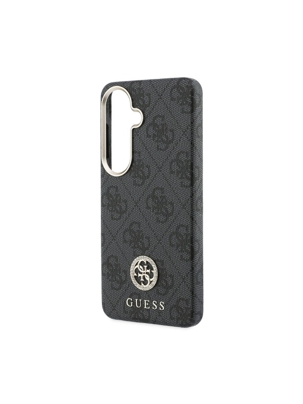 Guess Guess PU Leather 4G Strass Logo Gold Frame Magnetic Zadní Kryt pro Samsung Galaxy S26 Black