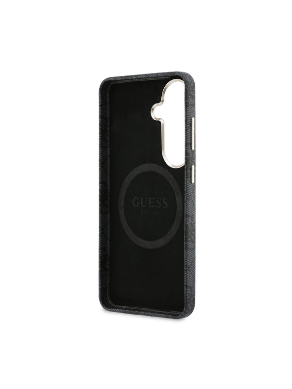 Guess Guess PU Leather 4G Strass Logo Gold Frame Magnetic Zadní Kryt pro Samsung Galaxy S26 Black