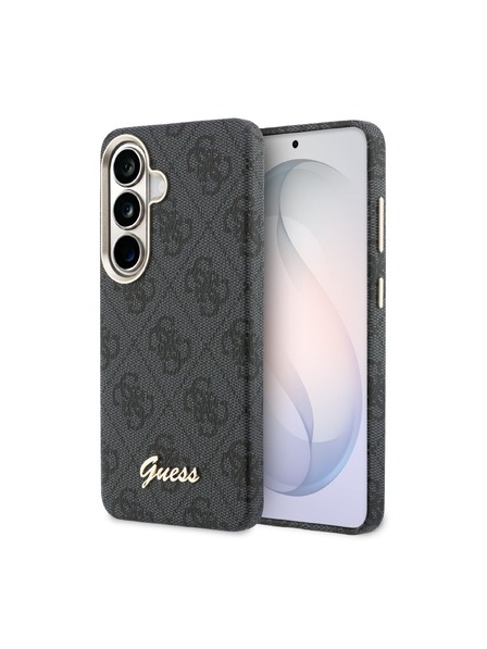 Guess Guess PU 4G Script Metal Logo Magnetic Zadní Kryt pro Samsung Galaxy S26 Black