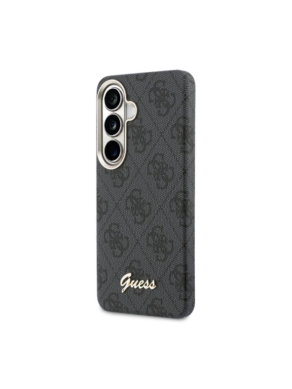 Guess Guess PU 4G Script Metal Logo Magnetic Zadní Kryt pro Samsung Galaxy S26 Black