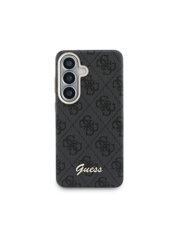Guess Guess PU 4G Script Metal Logo Magnetic Zadní Kryt pro Samsung Galaxy S26 Black