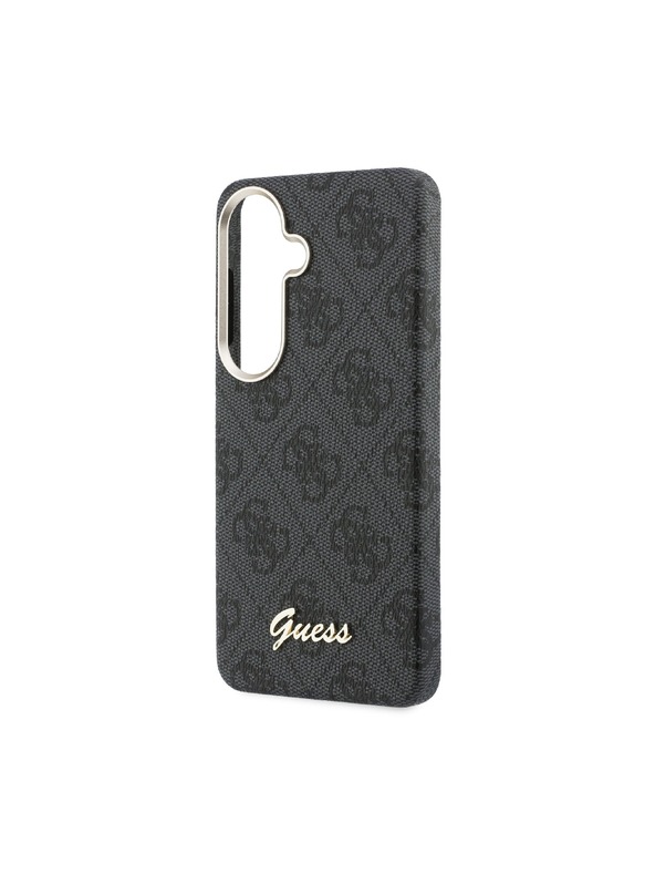 Guess Guess PU 4G Script Metal Logo Magnetic Zadní Kryt pro Samsung Galaxy S26 Black