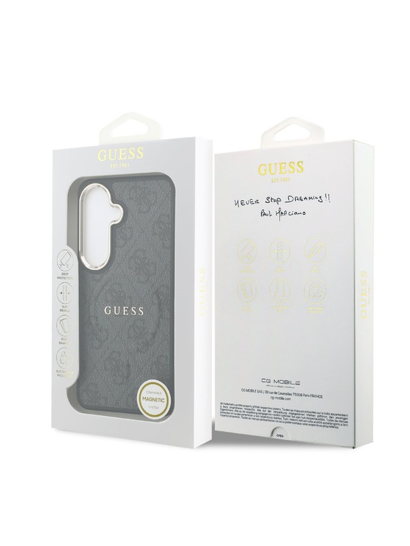 Guess Guess PU Leather 4G Gold Frame Magnetic Zadní Kryt pro Samsung Galaxy S26 Black