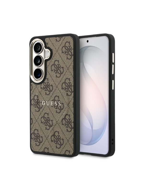 Guess Guess PU Leather 4G Gold Frame Magnetic Zadní Kryt pro Samsung Galaxy S26 Brown