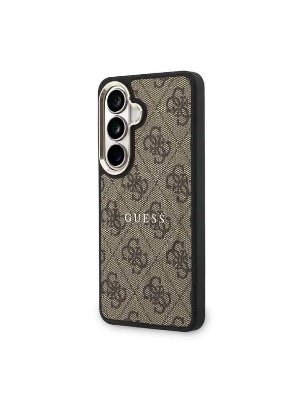 Guess Guess PU Leather 4G Gold Frame Magnetic Zadní Kryt pro Samsung Galaxy S26 Brown