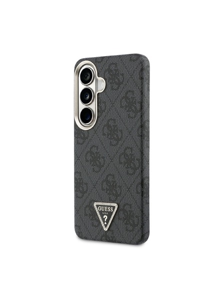 Guess Guess PU Leather 4G Strass Triangle Logo Gold Frame Magnetic Zadní Kryt pro Samsung Galaxy S26 Black