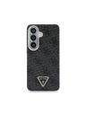 Guess Guess PU Leather 4G Strass Triangle Logo Gold Frame Magnetic Zadní Kryt pro Samsung Galaxy S26 Black