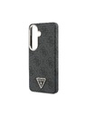 Guess Guess PU Leather 4G Strass Triangle Logo Gold Frame Magnetic Zadní Kryt pro Samsung Galaxy S26 Black