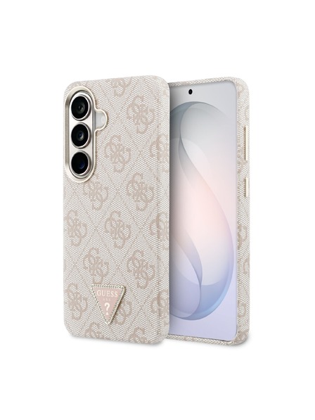 Guess Guess PU Leather 4G Strass Triangle Logo Gold Frame Magnetic Zadní Kryt pro Samsung Galaxy S26 Pink