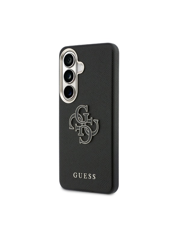 Guess Guess PU Grained 4G Resin Metal Logo Zadní Kryt pro Samsung Galaxy S26 Black