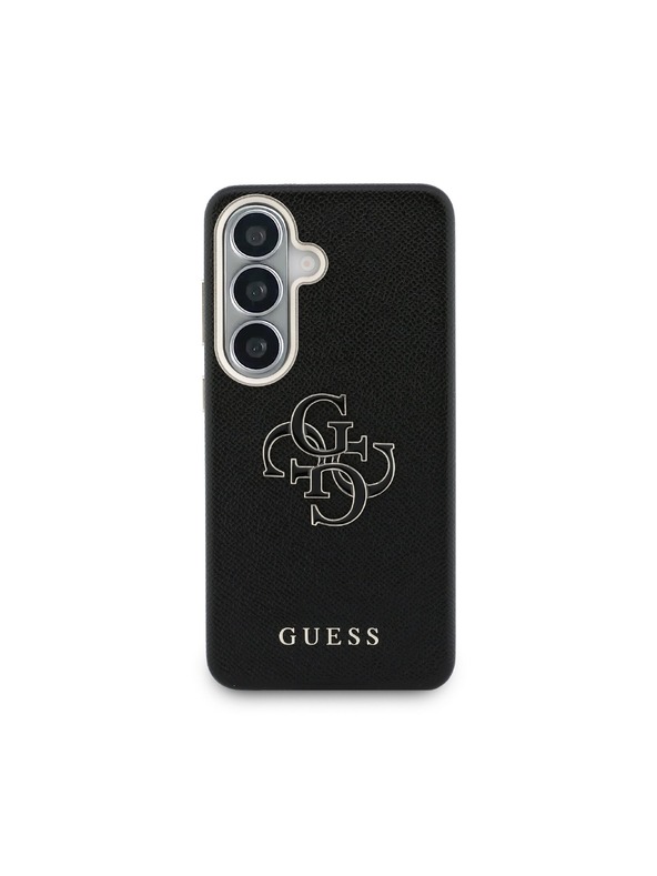 Guess Guess PU Grained 4G Resin Metal Logo Zadní Kryt pro Samsung Galaxy S26 Black