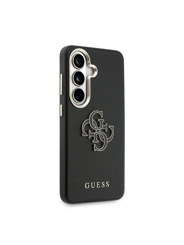 Guess Guess PU Grained 4G Resin Metal Logo Zadní Kryt pro Samsung Galaxy S26 Black