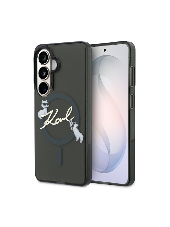 Karl Lagerfeld Karl Lagerfeld IML Choupette Karl Script Logo Magnetic Zadní Kryt pro Samsung Galaxy S26 Black