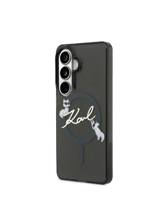Karl Lagerfeld Karl Lagerfeld IML Choupette Karl Script Logo Magnetic Zadní Kryt pro Samsung Galaxy S26 Black