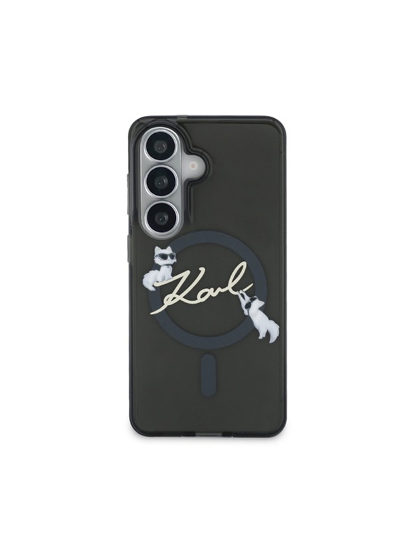 Karl Lagerfeld Karl Lagerfeld IML Choupette Karl Script Logo Magnetic Zadní Kryt pro Samsung Galaxy S26 Black