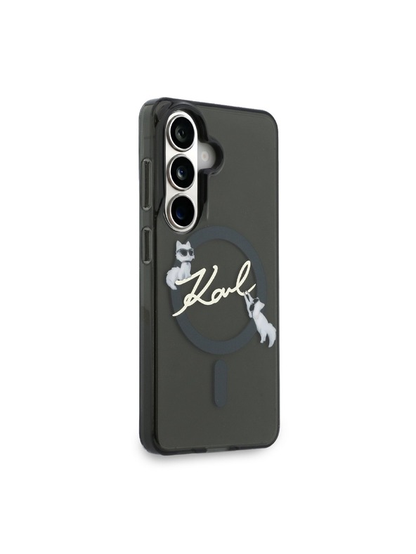 Karl Lagerfeld Karl Lagerfeld IML Choupette Karl Script Logo Magnetic Zadní Kryt pro Samsung Galaxy S26 Black