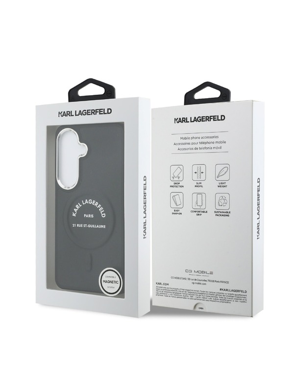 Karl Lagerfeld Karl Lagerfeld PU RSG Logo Magnetic Zadní Kryt pro Samsung Galaxy S26 Black