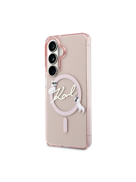 Karl Lagerfeld Karl Lagerfeld IML Choupette Karl Script Logo Magnetic Zadní Kryt pro Samsung Galaxy S26 Pink