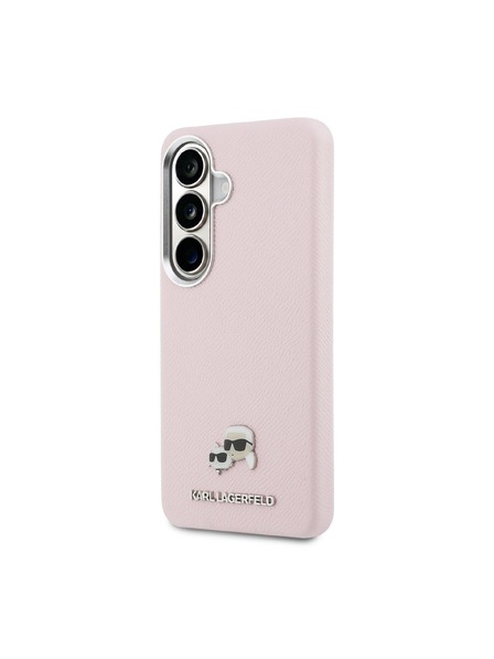 Karl Lagerfeld Karl Lagerfeld Grained PU Leather K&CH Heads Magnetic Zadní Kryt pro Samsung Galaxy S26 Pink