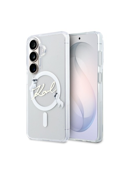 Karl Lagerfeld Karl Lagerfeld IML Choupette Karl Script Logo Magnetic Zadní Kryt pro Samsung Galaxy S26 Transparent