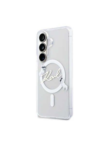 Karl Lagerfeld Karl Lagerfeld IML Choupette Karl Script Logo Magnetic Zadní Kryt pro Samsung Galaxy S26 Transparent