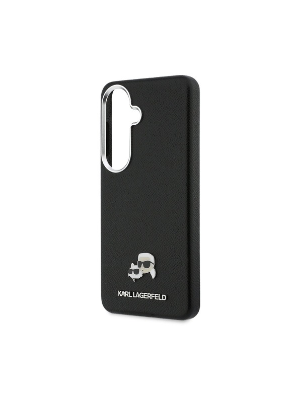 Karl Lagerfeld Karl Lagerfeld Grained PU Leather K&CH Heads Magnetic Zadní Kryt pro Samsung Galaxy S26 Black